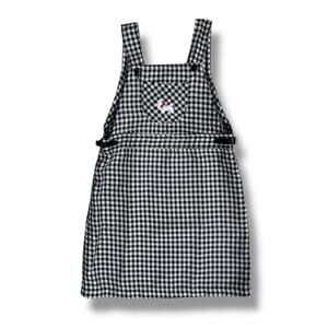 Girls Jumper Dress Size 6X Black White Gingham Scottie Dog Embroidered Fall